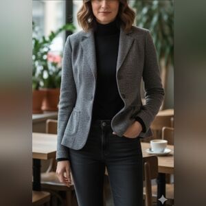 Fabiana Filippi Lana Wool Gray Blazer Size S